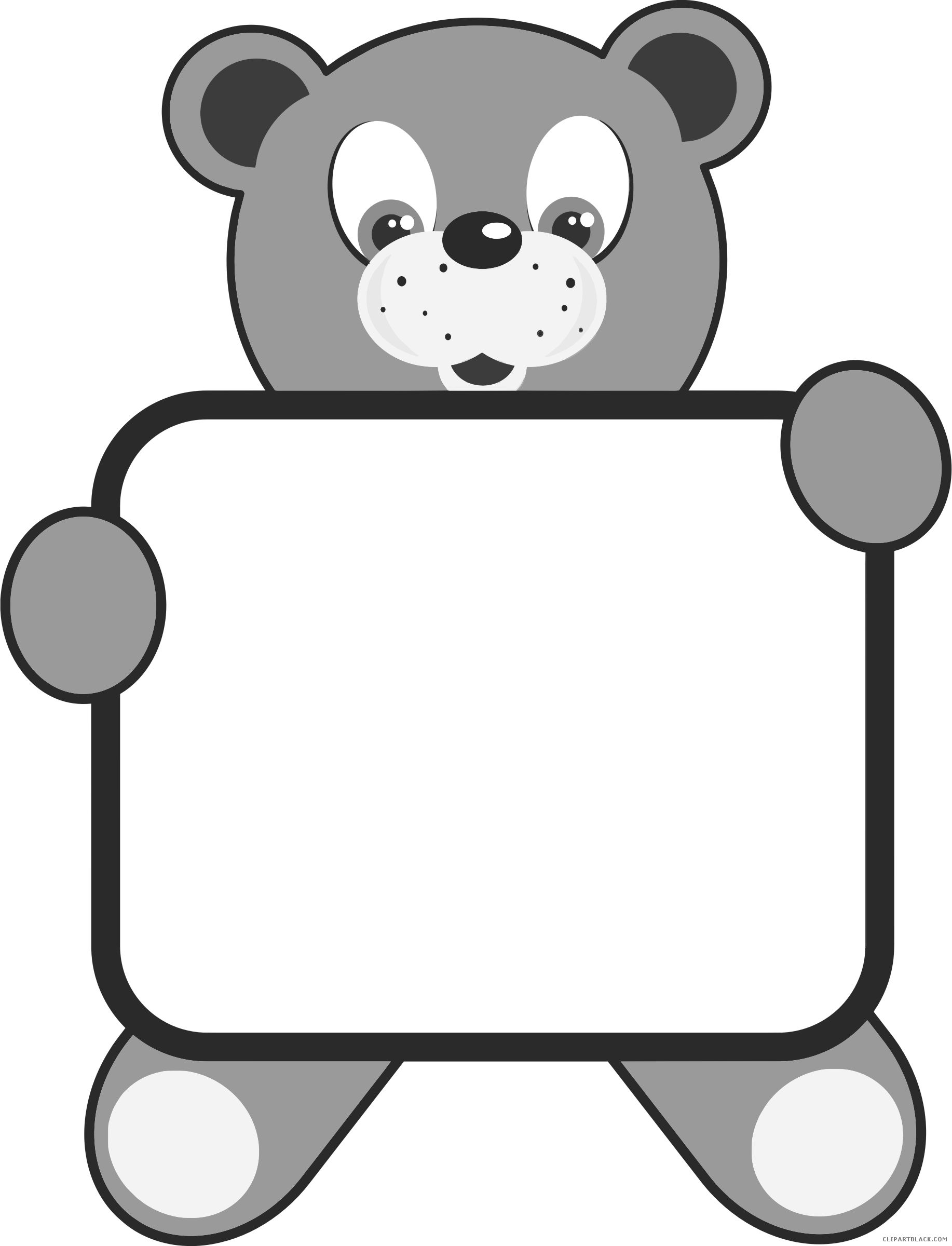 Teddy Bear Animal Free Black White Clipart Images