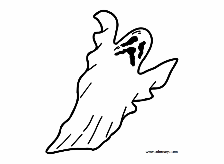 Colorear Halloween Spooky Ghost Clipart