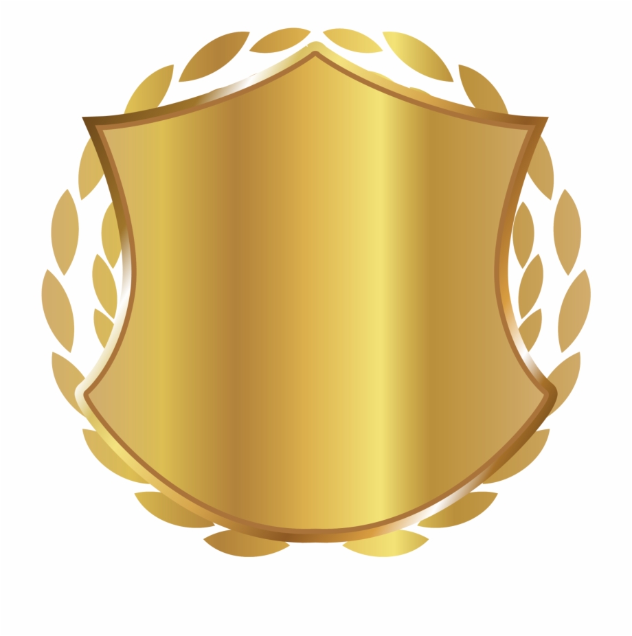 Icon Badge Transprent Transparent Background Golden Shield Png