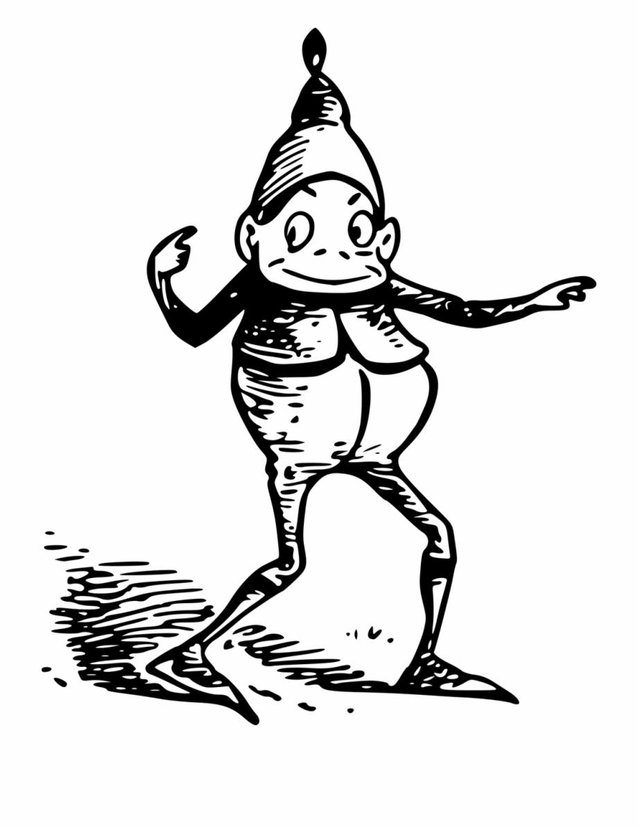 Gnome Dwarf Cartoon Funny Elf Png Image Black