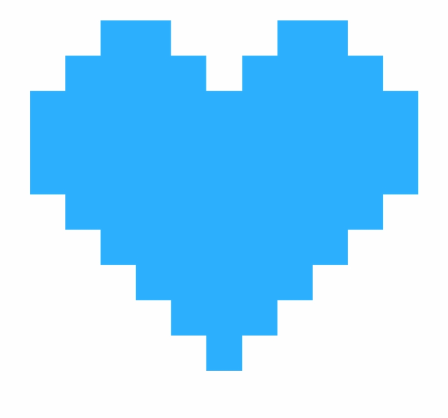 Pixel Heart Png Blue Blue Heart Png - Clip Art Library