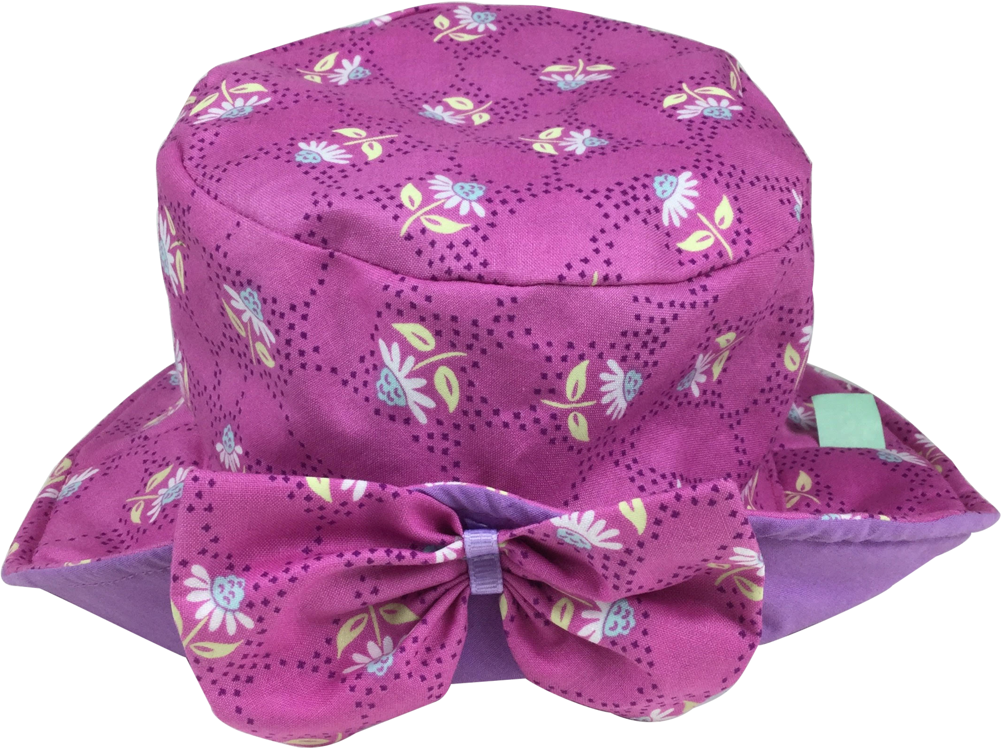 Pink Daisy Sun Hat With Mauve Lining Pattern