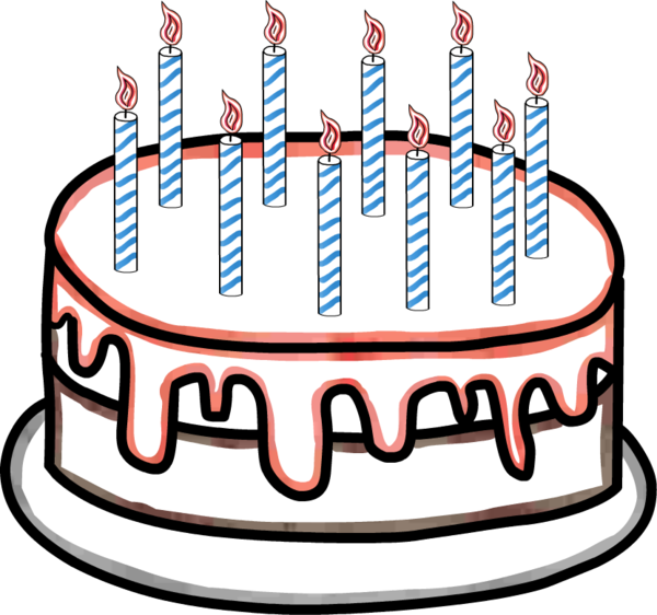 Cake Clipart 10 Candle Birthday Cake With 10