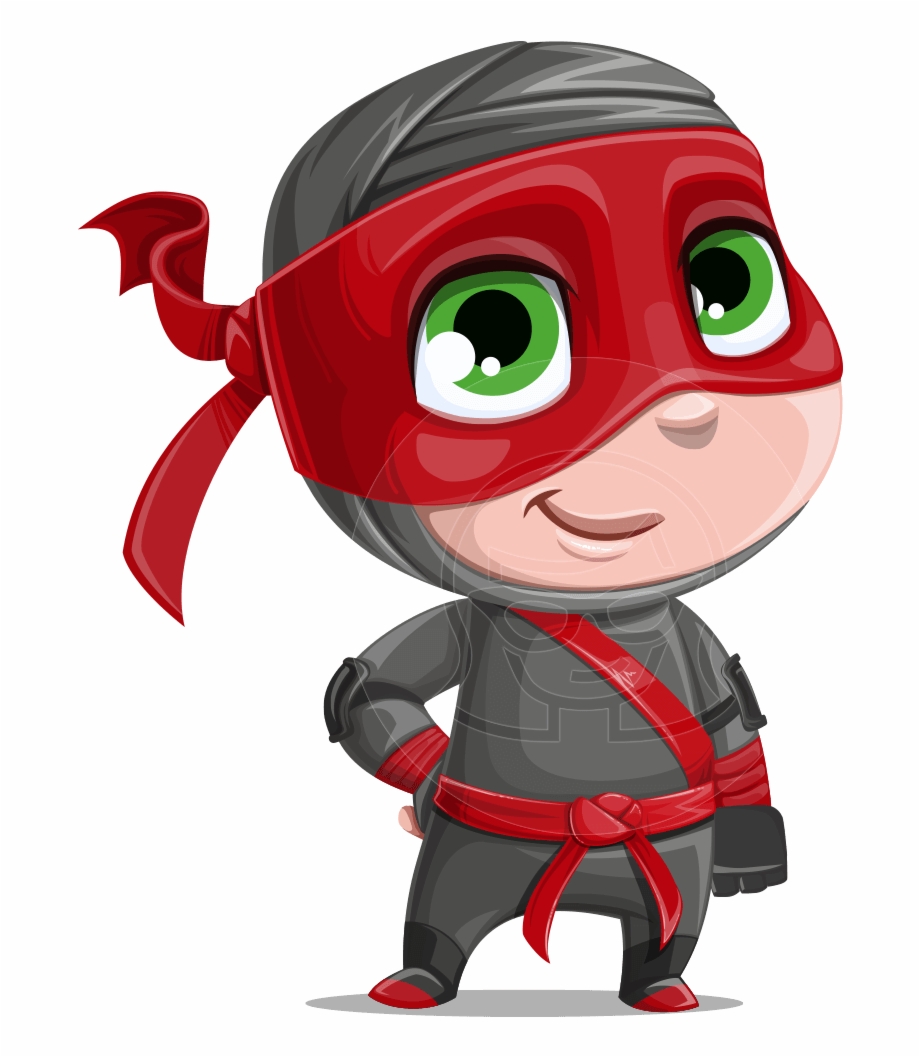 Little Ninja Kid Cartoon Vector Character Aka Shinobi