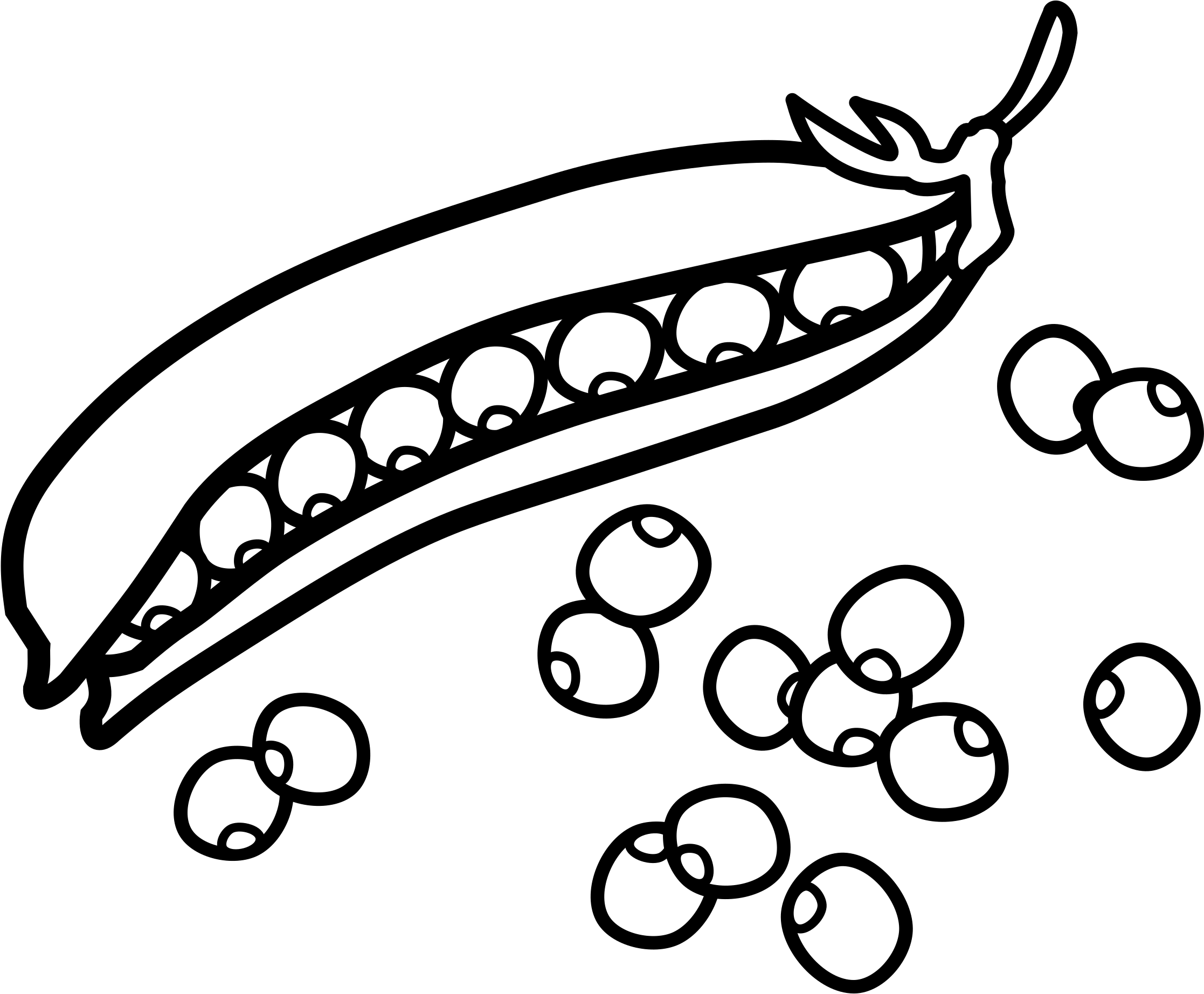 Pea Clipart Pod Real Peas Clipart Black And
