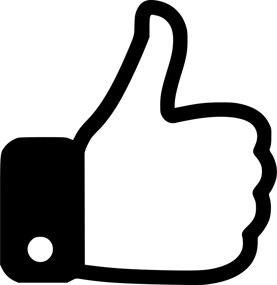 thumbs up black and white clipart