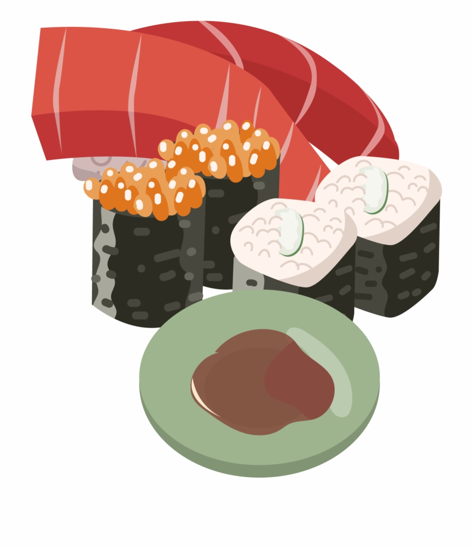 Sushi Salmon Caviar Cucumber Png And Vector Image