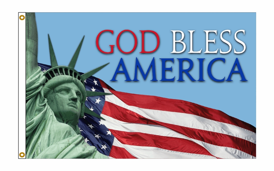 God Bless America Flag Statue Of Liberty