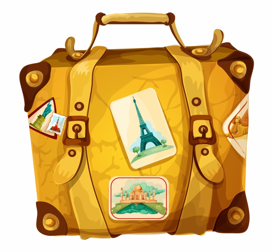 Чемодан иллюстрация. Мультяшный чемодан для путешествий. Чемодан на прозрачном фоне. Сказочный чемодан. Сумка путешественника.