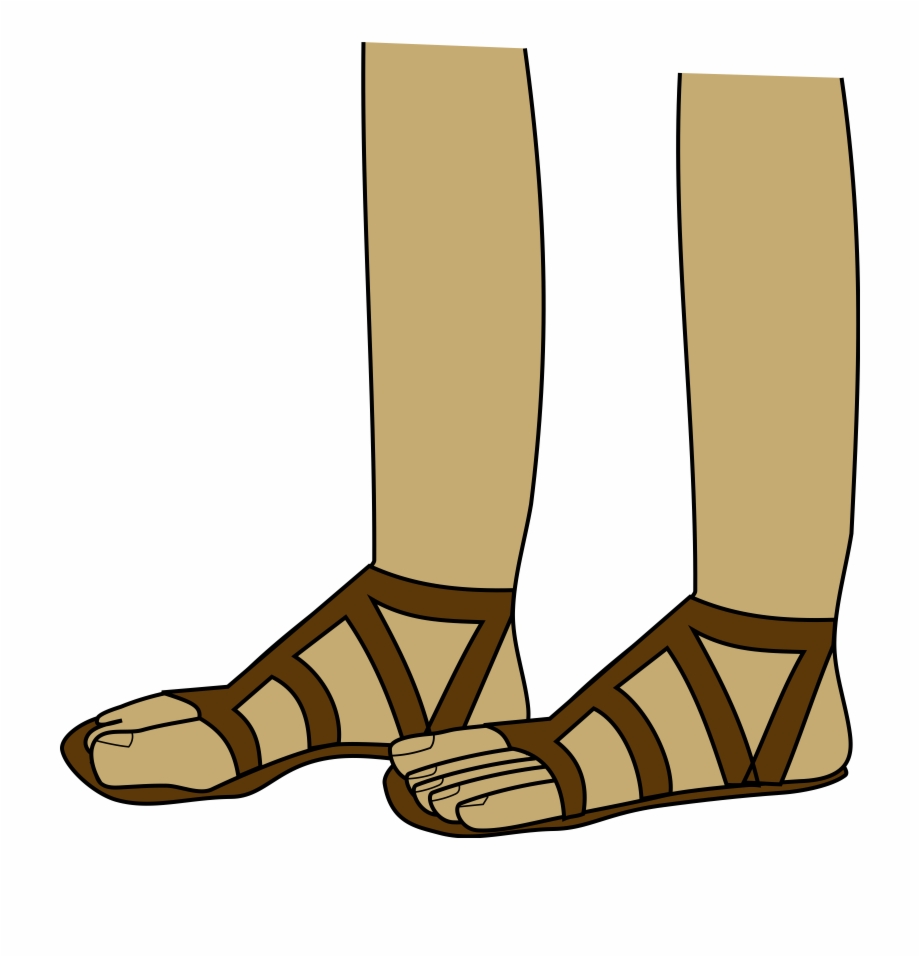 jesus sandals clipart black and white