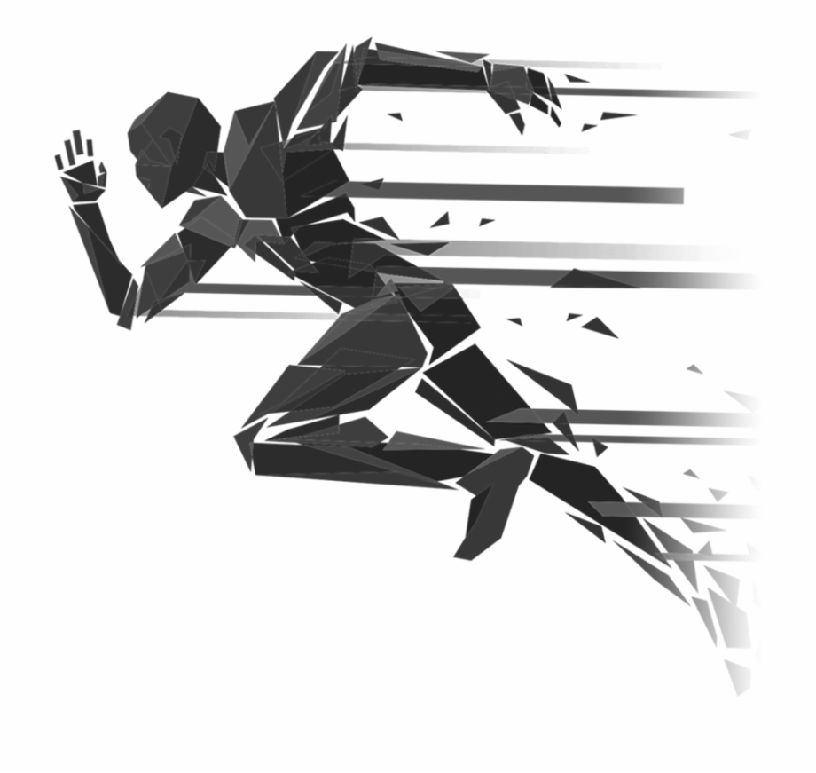 Athlete Speed Power Track Runner Finish Line Silhouette