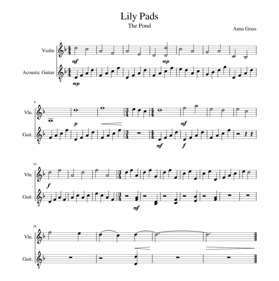 Lily Pads Sheet Music Composed By Anna Grass