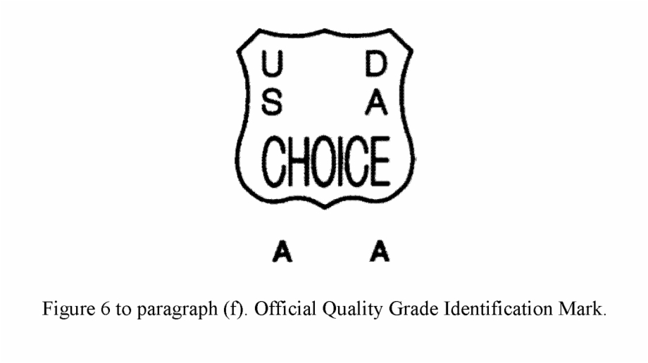 The Letters Usda With The Appropriate Grade Designation
