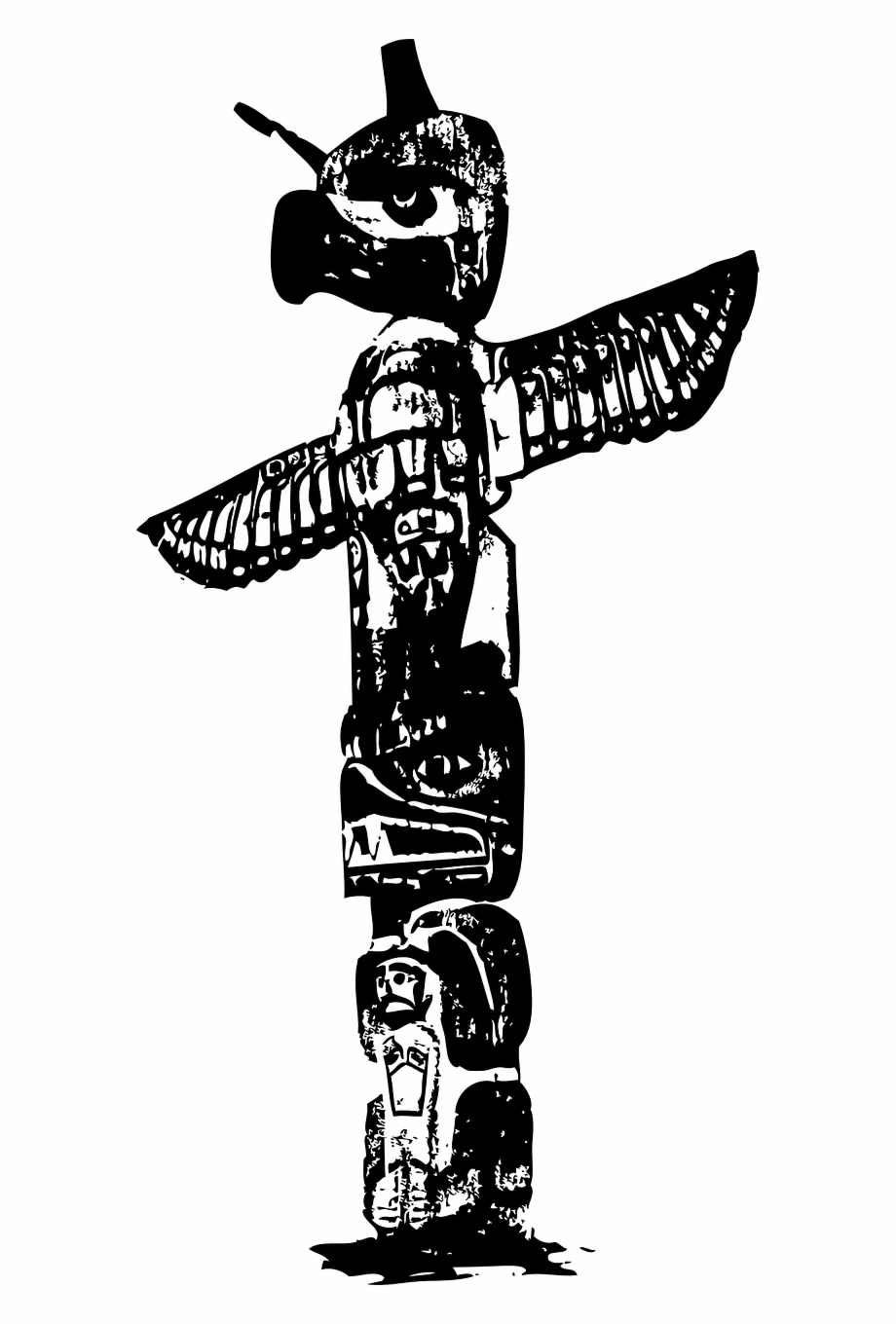 Free Totem Pole Clipart Black And White, Download Free Totem Pole ...