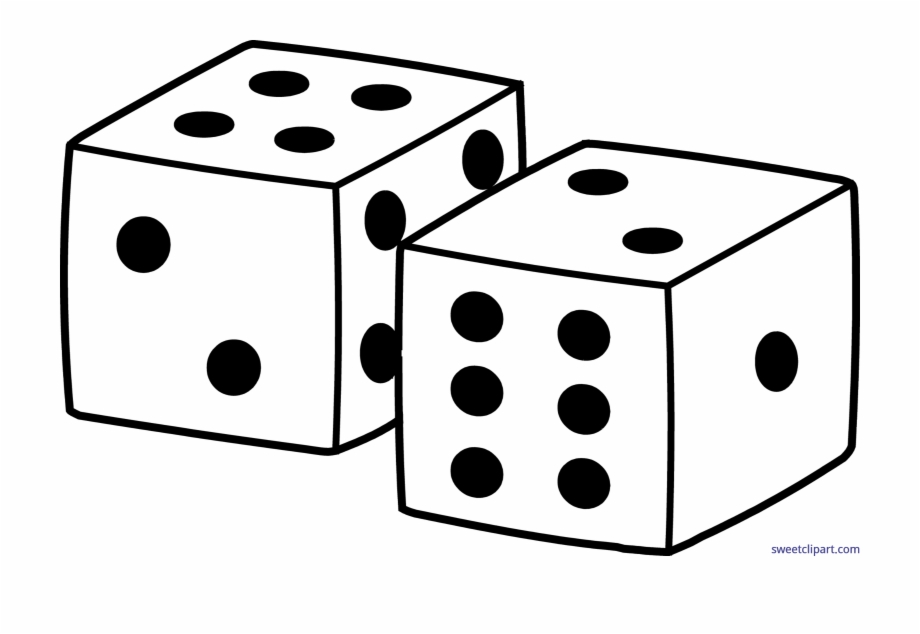 dice clipart black and white
