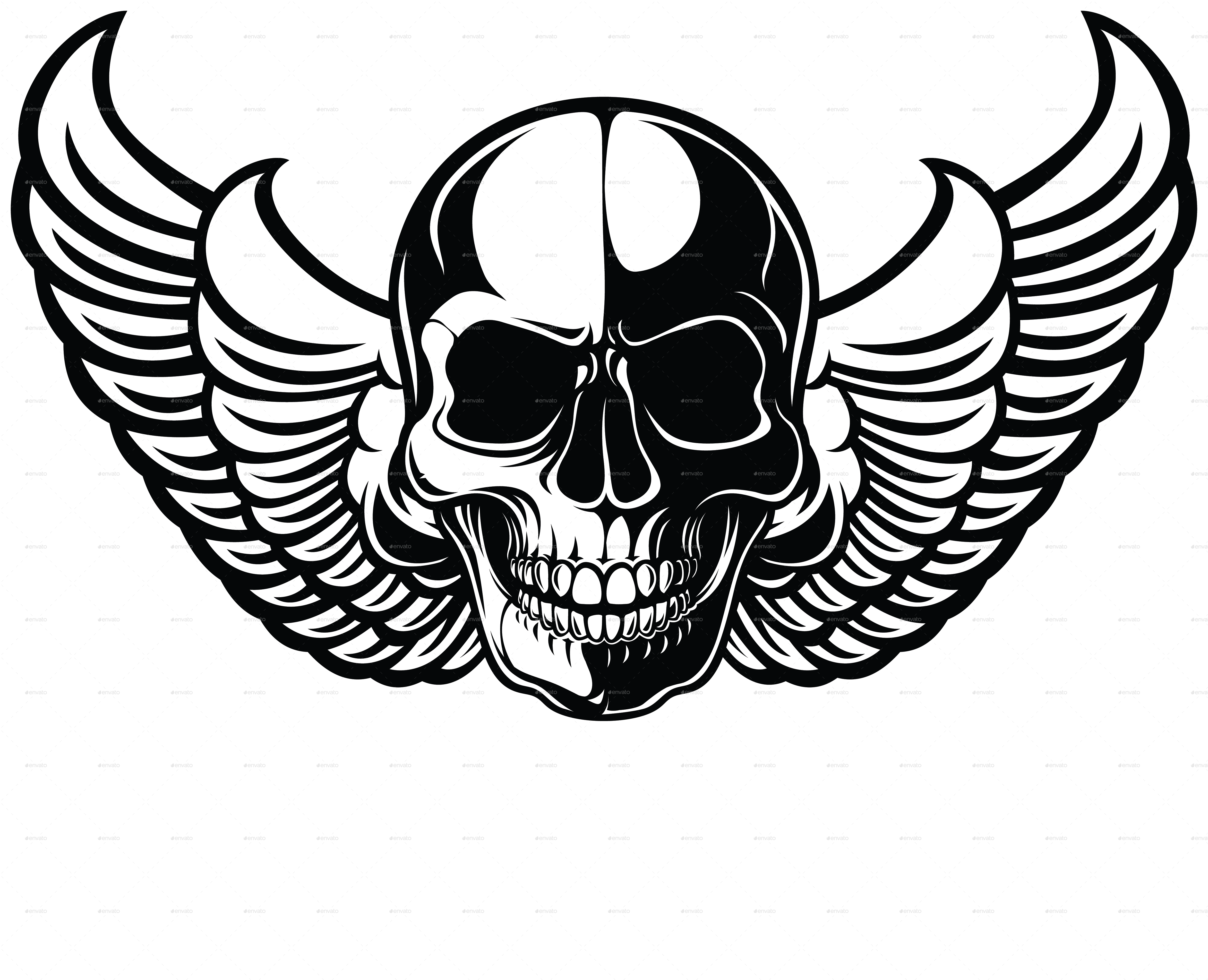 T skull. Skull with Wings PNG name.