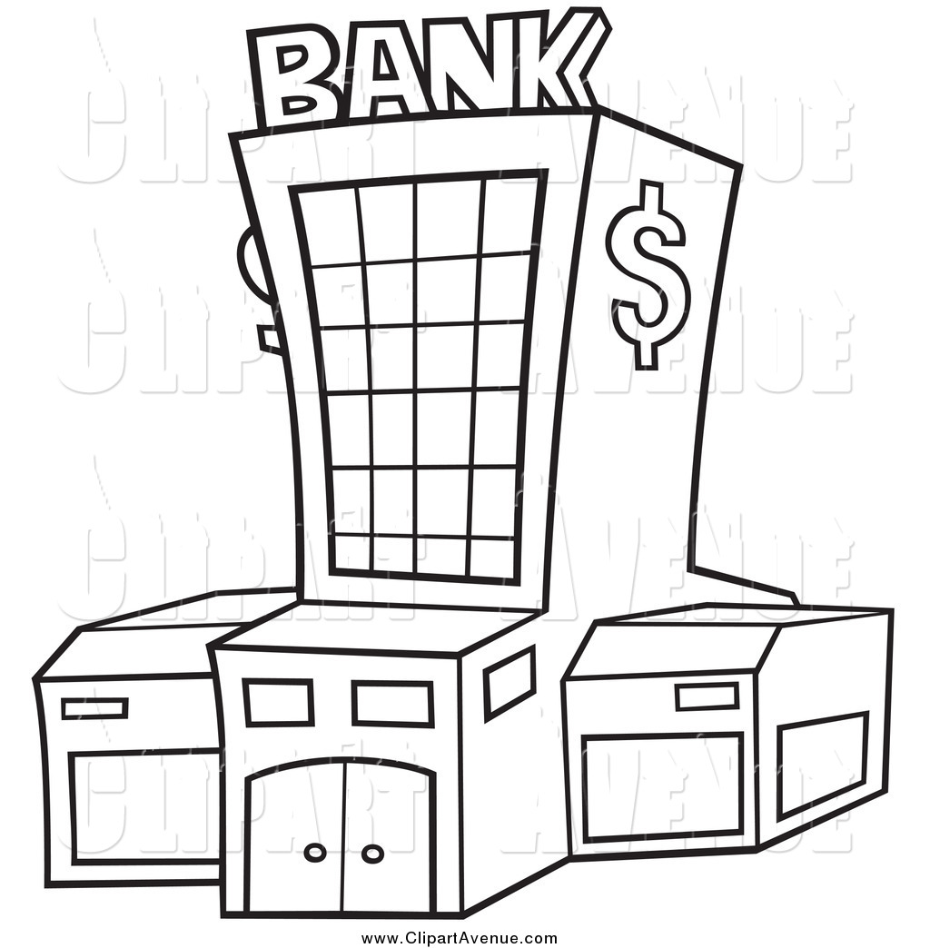 Bank clip art black and white free clipart images