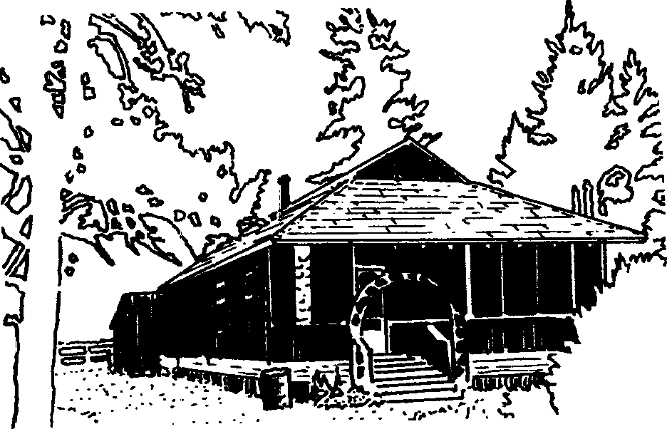 Cabin clipart black and white