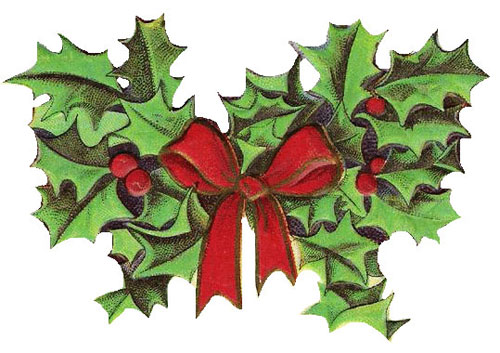 Free christmas clipart vintage holly 2
