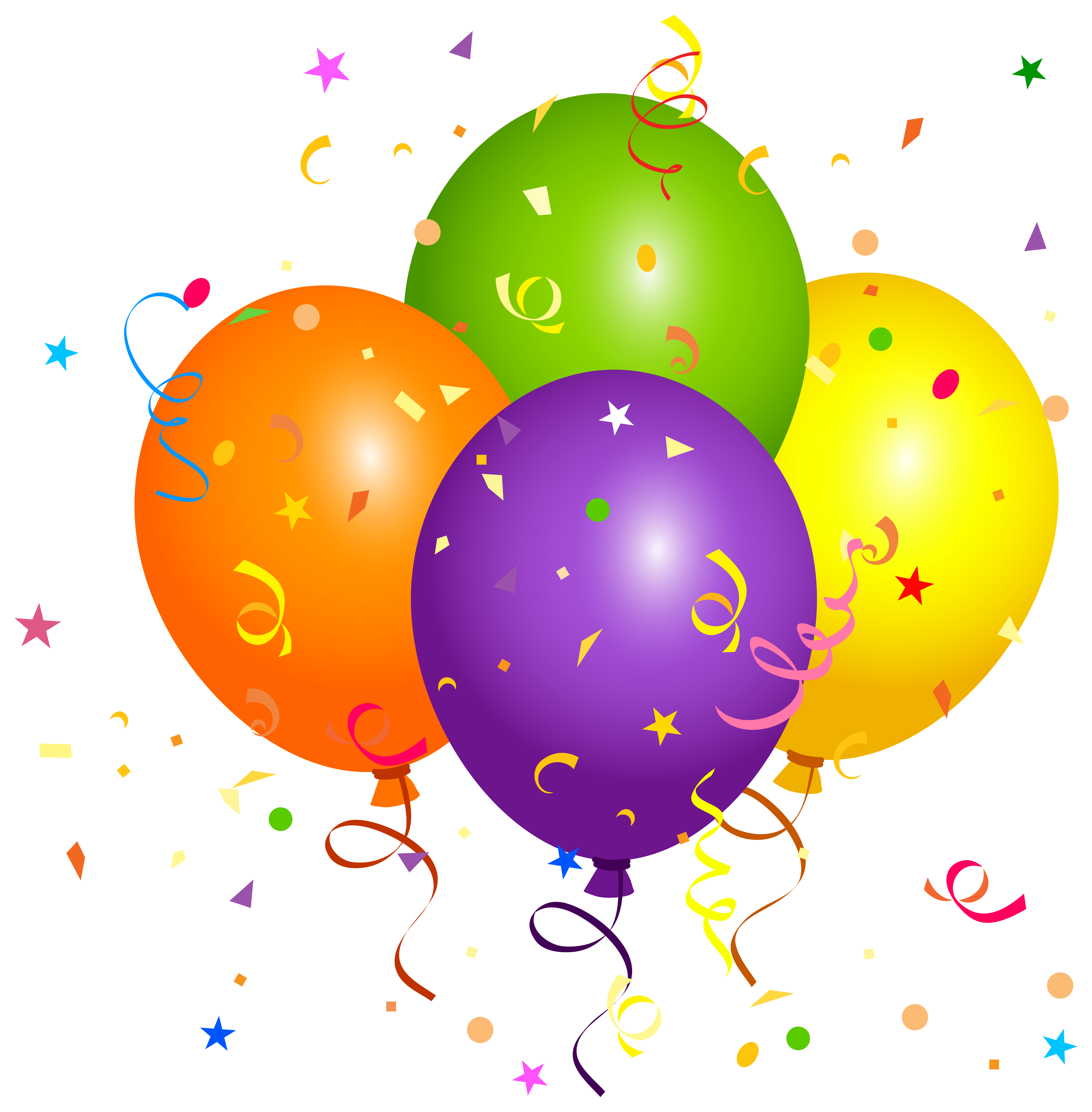 Balloons with confetti clipart image