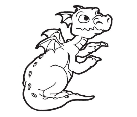 Dragon clipart black and white pencil in color dragon