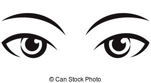 two eyes clipart black and white