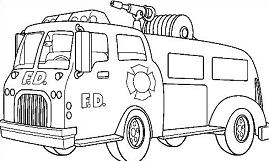 fire truck clip art black and white