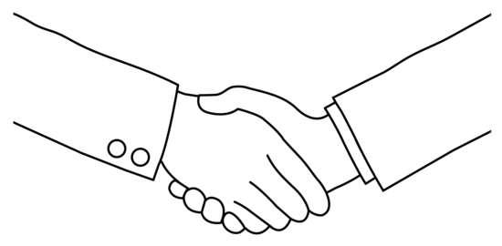 shake hand logo black and white