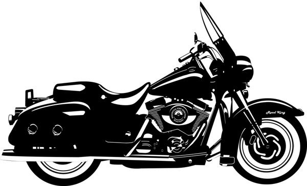harley davidson motorcycle clipart black and white
