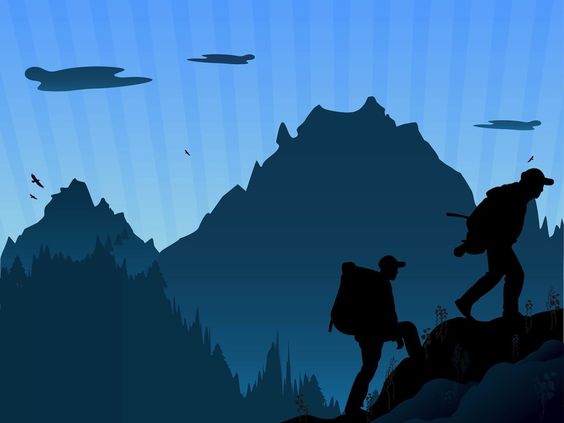 hiking mountains clipart - Clip Art Library
