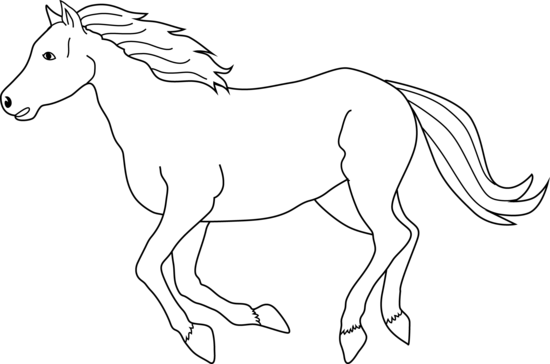 cute horse clip art black and white
