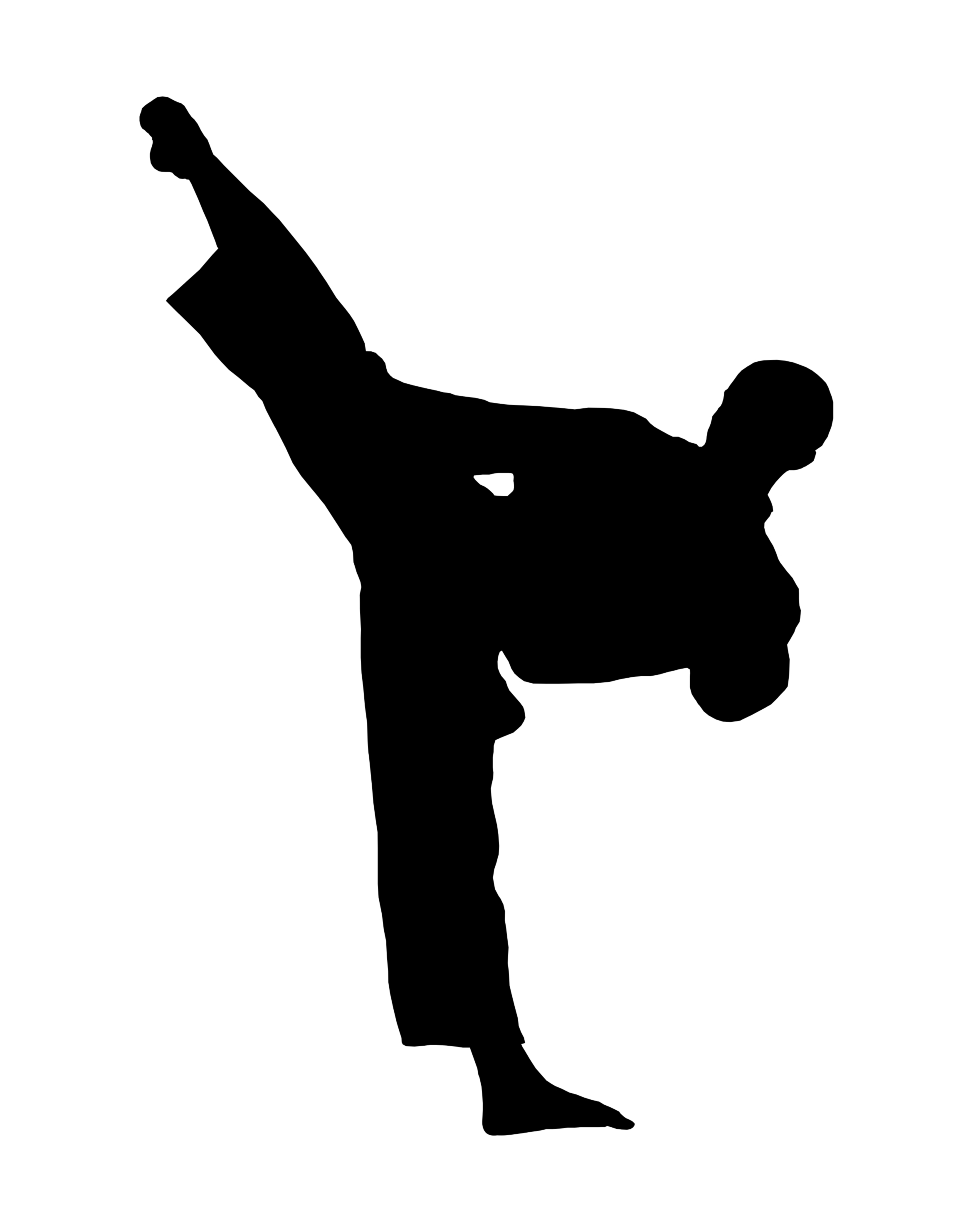karate clip art black and white