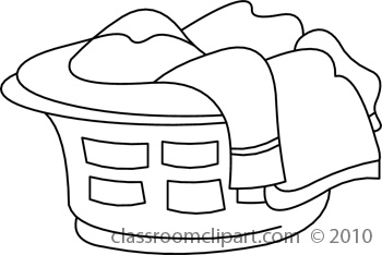 fold laundry clipart black and white
