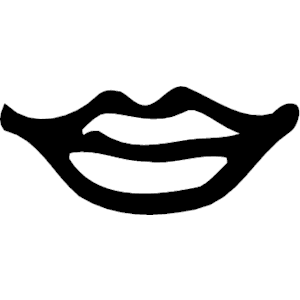 open lips clipart black and white free