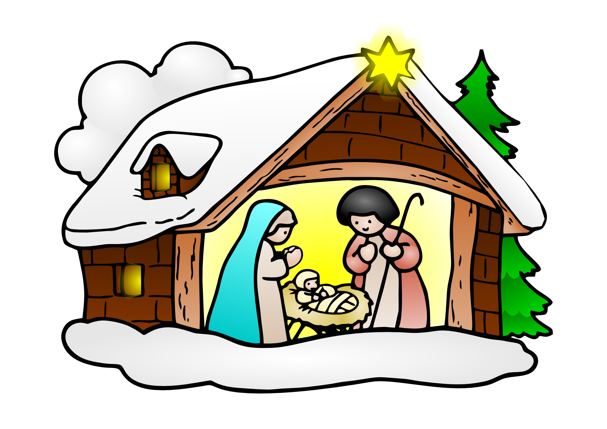 Nativity Clip Art Black And White Clip Art Library