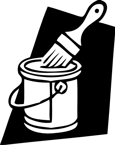 house painter clipart black and white
