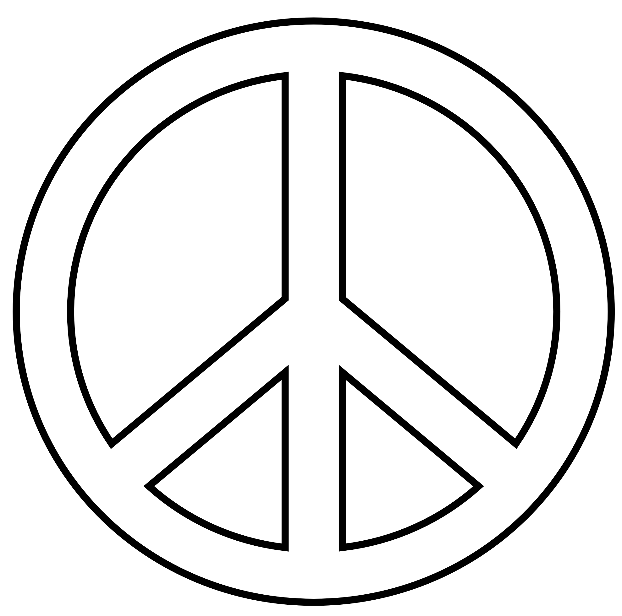 peace sign clipart black and white - Clip Art Library