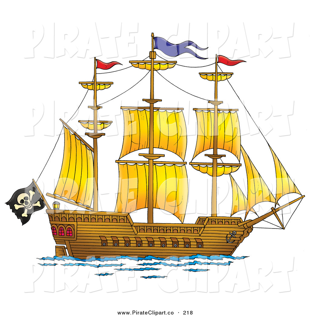 Pirate ship pirate sail clipart kid