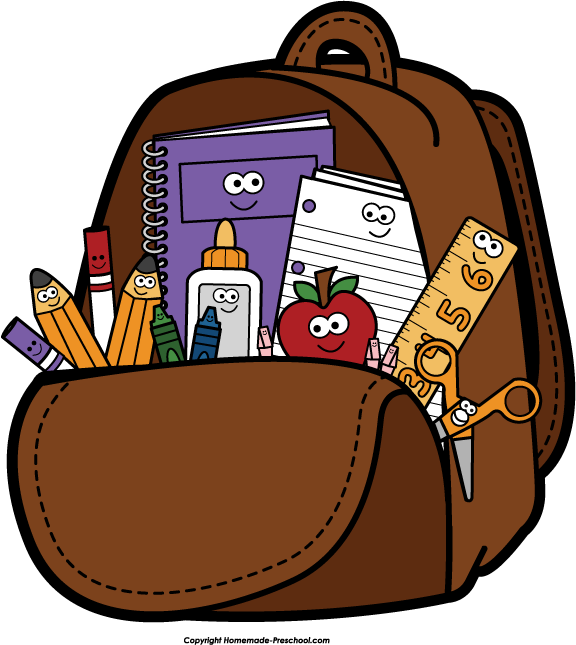 School full backpack clipart