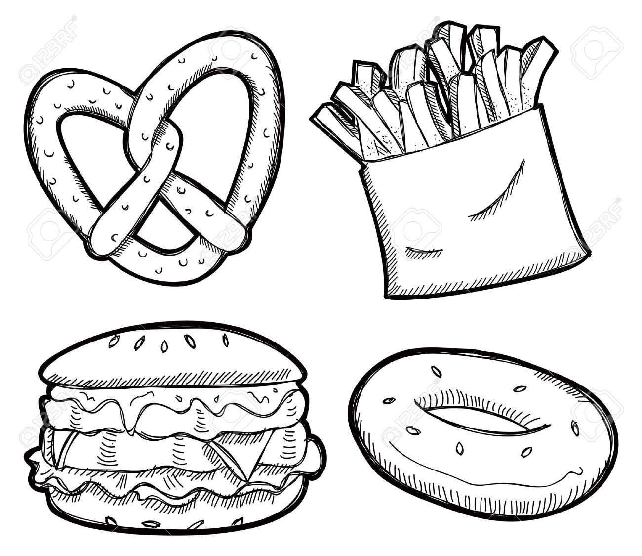 Free Snacks Clipart Black And White, Download Free Snacks Clipart Black ...
