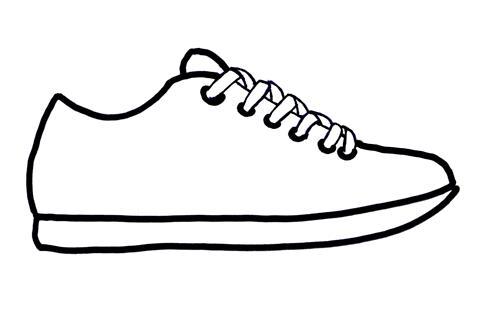 Sneaker shoe sole outline clip art