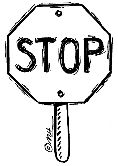 stop sign clipart black and white