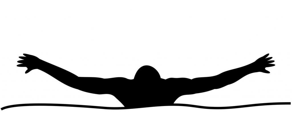 butterfly swimmer silhouette - Clip Art Library