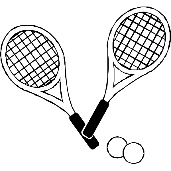 tennis black and white