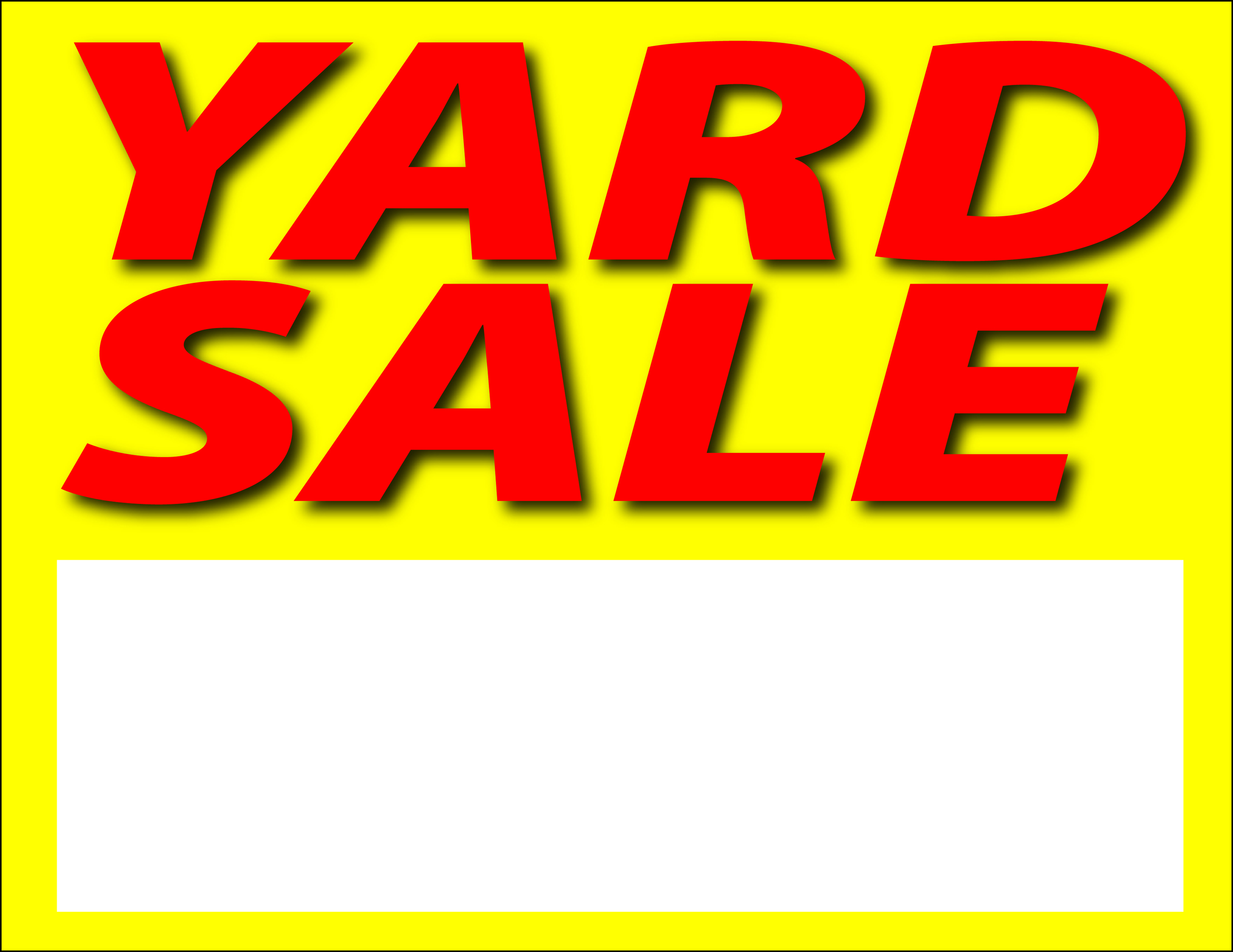 Yard Sale Signs Templates