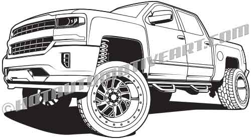 how to draw a chevy truck