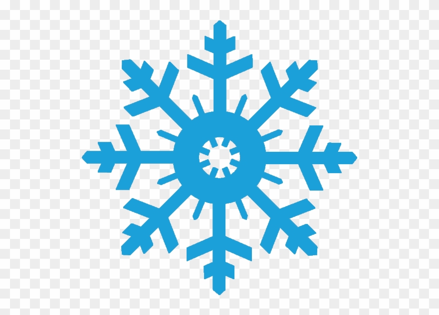 Blue snowflake icon on transparent background