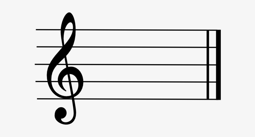 Musical staff with a treble clef on a white background