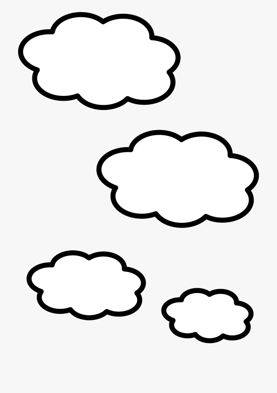 cloud clip art black and white