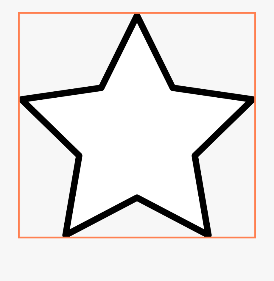 Black outline of a five-pointed star on a white background within an orange border